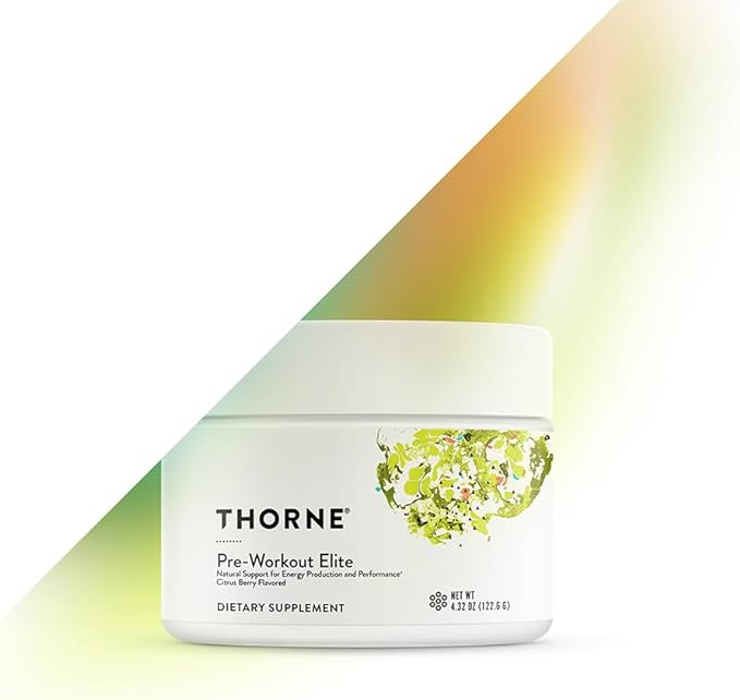 THORNE Pre-Workout Elite - Natural Support for Energy Production and Performance - Citrus Berry Flavored - NSF Certified for Sport - 4.32 Oz - 24 Servings