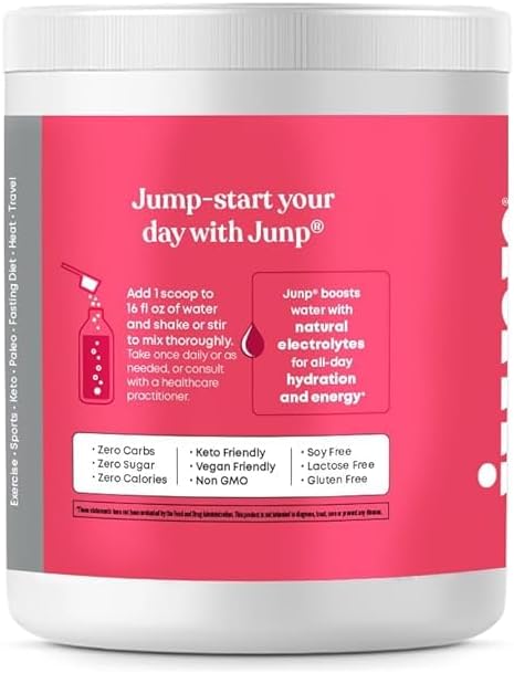 JUNP Electrolytes Powder No Sugar No Carbs – Wild Berry Fruit Flavor Drink Mix - Potassium & Salt Electrolyte Hydration Powder Zero Calorie Sugar Free Electrolyte Powder, Keto Friendly, 180 Servings
