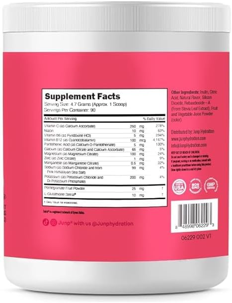 JUNP Electrolytes Powder No Sugar No Carbs – Wild Berry Fruit Flavor Drink Mix - Potassium & Salt Electrolyte Hydration Powder Zero Calorie Sugar Free Electrolyte Powder, Keto Friendly, 180 Servings