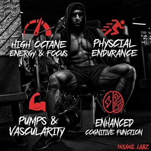 Insane Labz Insane Veinz Non Stimulant NO Enhancing Powder, Nitric Oxide Booster, Loaded with Agmatine Sulfate and Betaine Anhydrous, Increase Vascularity, 35 Srvgs, Apple
