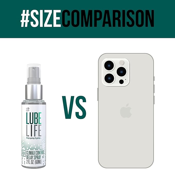 Lube Life Climax Control Delay Spray, Male Genital Desensitizer with Active Ingredient Benzocaine to Keep You Lasting Longer, Stamina-Enhancing, for Men and Couples, 2 Fl Oz