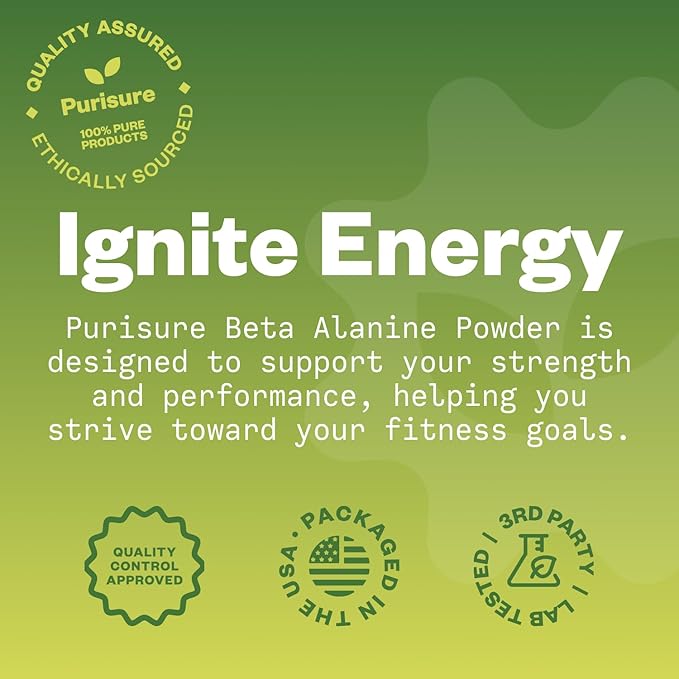 Beta Alanine Powder 1kg, Pure Beta Alanine Pre-Workout Supplement for Sustained Energy, Beta Alanine Pre Workout Powder for Men and Women, Alanine Supplement for Endurance, 1,334 Servings