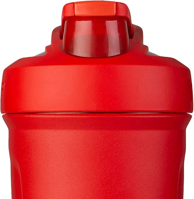 BlenderBottle Strada Shaker Cup Insulated Stainless Steel Water Bottle with Wire Whisk, 24-Ounce, White