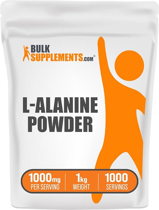 BulkSupplements.com L-Alanine Powder - Alanine Supplement, L-Alanine 1000mg - Amino Acid Supplement, Amino Acid Powder - Unflavored & Gluten Free, 1kg (2.2 lbs) (Pack of 1)