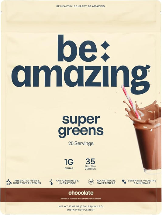 Be Amazing Vegan Pre-Workout Powder | On-The-Go Energy Boost Drink Powder with All-Natural Caffeine, No Crash, No Jitters | Gluten-Free Supplement with Adaptogens | Pink Lemonade, 7 Travel Stick