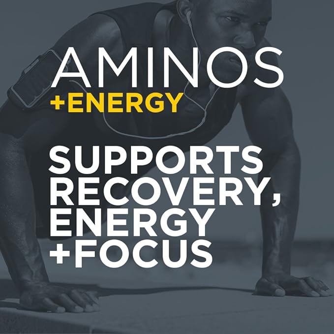 Aminos + Energy | Supports Recovery, Energy & Focus | 95mg of Caffeine, 0 Sugar & 60 Servings (Rainbow Candy)