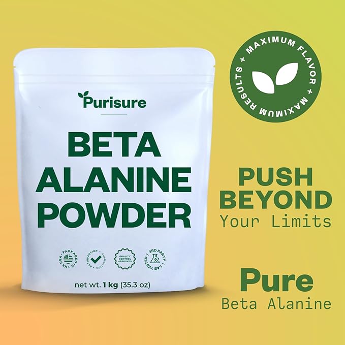 Beta Alanine Powder 1kg, Pure Beta Alanine Pre-Workout Supplement for Sustained Energy, Beta Alanine Pre Workout Powder for Men and Women, Alanine Supplement for Endurance, 1,334 Servings