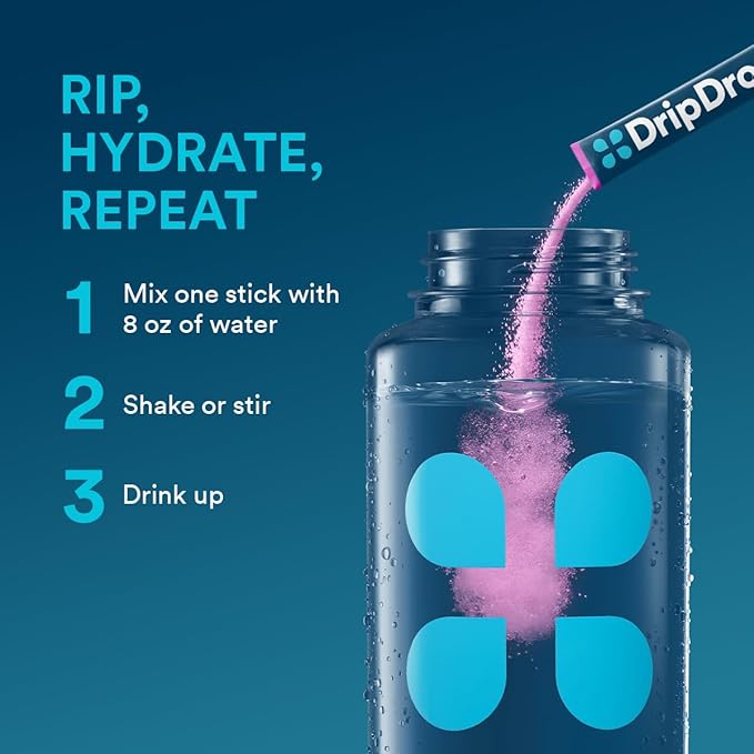 DripDrop Hydration - Berry - Electrolyte Drink Mix Single Serve Hydration Powder Packets | Non-GMO, Gluten Free, Vegan | 32 Sticks