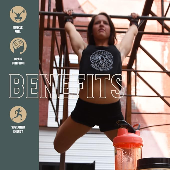 Earth Fed Muscle Stammpede Lemonade Pre Workout - Boosts Energy - Beta Alanine, 250mg Caffeine, Citrulline Malate, Taurine, Tyrosine - Soy Free, Gluten Free, Sugar Free. Keto Friendly - 26 Servings