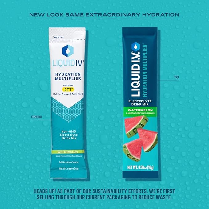 Liquid I.V.® Hydration Multiplier - Watermelon | Electrolyte Powder Drink Mix | 1 Pack (16 Servings)