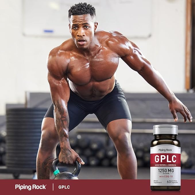 Piping Rock GPLC Glycine Propionyl-L-Carnitine | 1250mg | 60 Capsules | Plus CoQ10 | Non-GMO, Gluten Free Supplement
