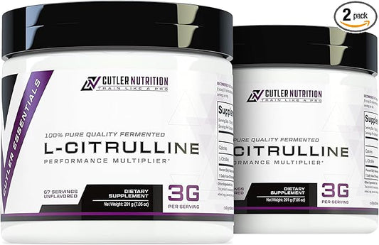 Cutler Nutrition Jay Essentials 100% Pure L-Citrulline Powder Unflavored 3g Per Serving Supports Endurance and Pumps (2 Pack)