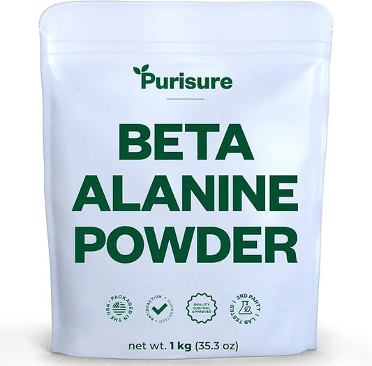 Beta Alanine Powder 1kg, Pure Beta Alanine Pre-Workout Supplement for Sustained Energy, Beta Alanine Pre Workout Powder for Men and Women, Alanine Supplement for Endurance, 1,334 Servings
