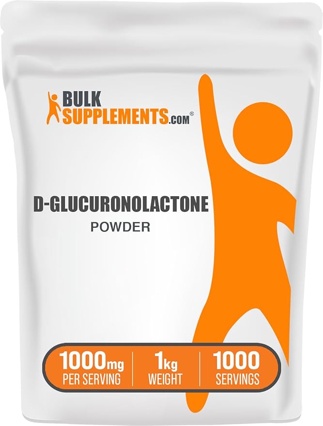 BulkSupplements.com Glucuronolactone Powder - as D-Glucuronolactone, for Energy Support, Glucuronolactone Supplement - Pure & Gluten Free, 1000mg per Serving, 1kg (2.2 lbs) (Pack of 1)