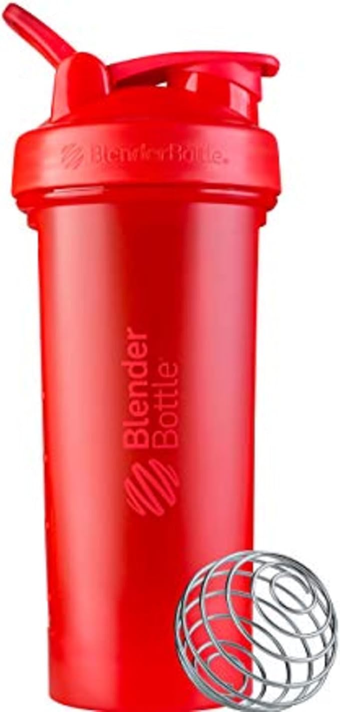 BlenderBottle Classic V2 Shaker Bottle Perfect for Protein Shakes and Pre Workout, 28-Ounce, Red