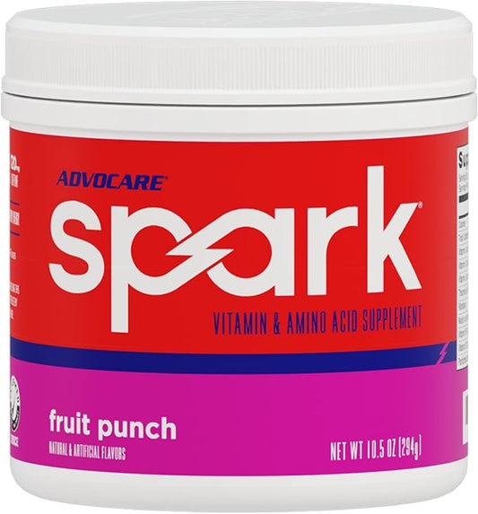 AdvoCare Spark Vitamin & Amino Acid Supplement - Focus & Energy Drink Powder Mix with Vitamin A, B-6, C & E - Also Includes L-Carnitine & L-Tyrosine - Fruit Punch, 10.5 oz