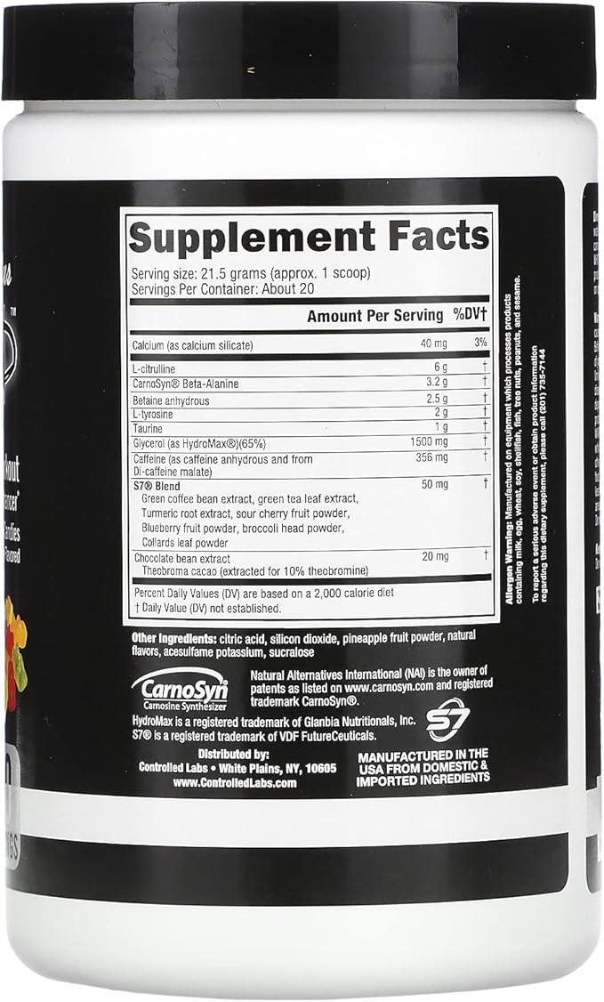 CONTROLLED LABS White Flood Plus, 20 Serv, Workout Optimizer, Endurance & Nitric Oxide Enhancement for Workouts and Training (Gummy Candies)