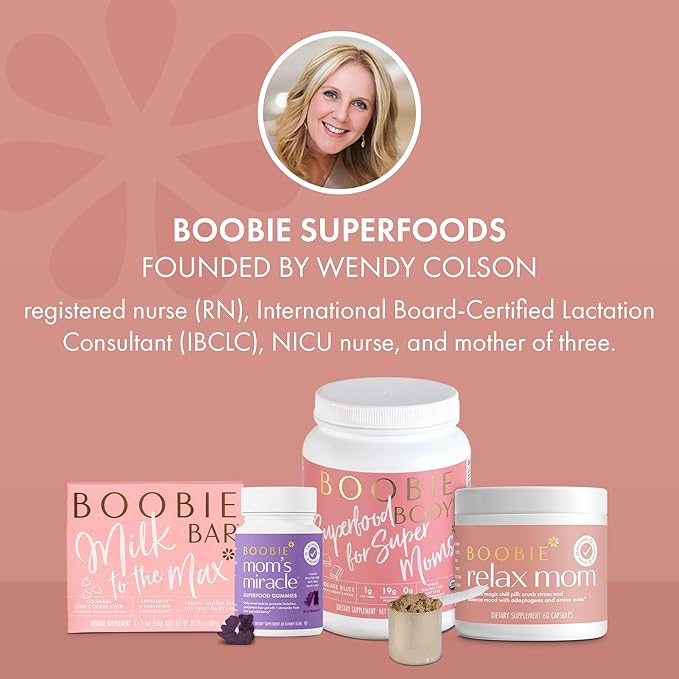 Boobie Bears Lactation Support Gummies | Helps As Milk Supply Booster & Supports Immune Health & Hair Growth | Breastfeeding Supplements with Zinc & Elderberry for Milk Supply Increase, 60 Count