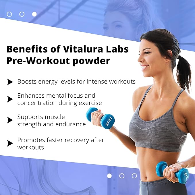 Vitalura Labs Pre-Workout Powder - Caffeine, Theacrine, Rhodiola & L-Theanine for Energy & Endurance - NSF Content Certified - Strawberry Sorbetto Flavored - 30 Servings