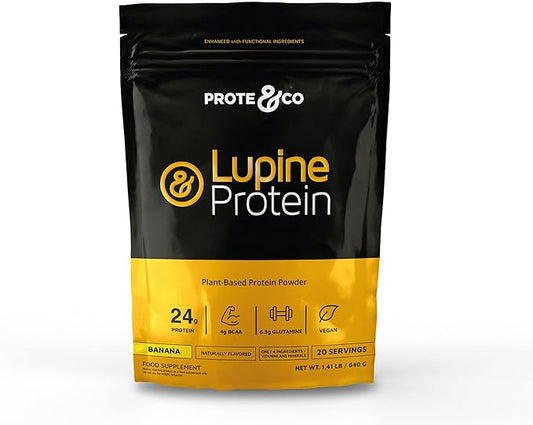 PROTE & CO - Lupin-Based Vegan Protein Powder, Banana Flavor, 1.41 Lb.