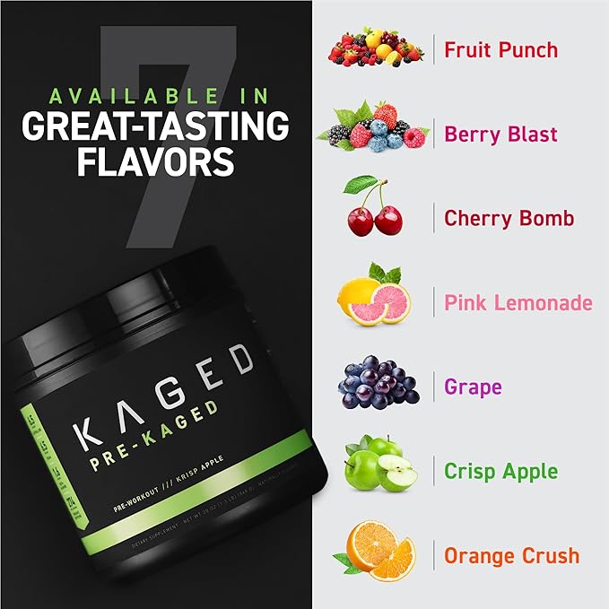Kaged Original Pre Workout Powder | Pink Lemonade | Pre-Kaged | Formulated with Creatine, Beta Alanine, Pure Caffeine | 20 Servings