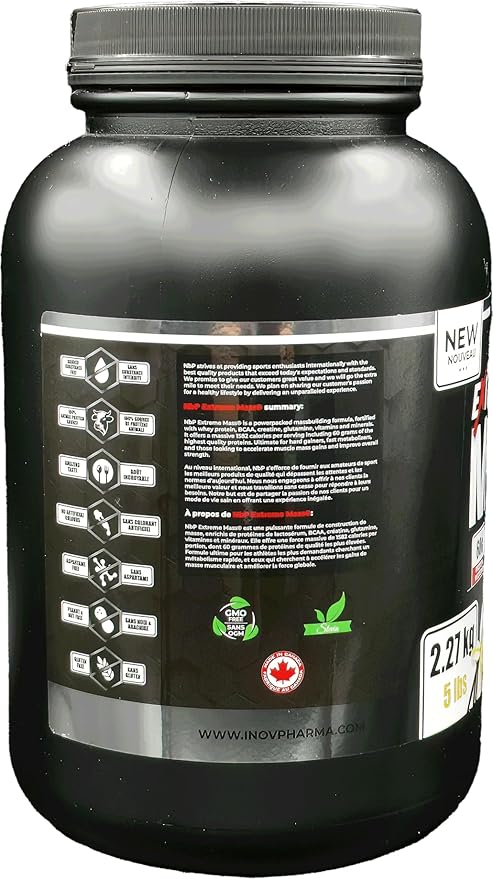 Extreme Mass Gainer Muscle Builder, 5 lbs (2.27 kg) Low Sugar high Calories for Intense Workouts