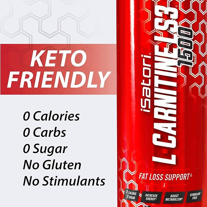 iSatori L-Carnitine LS3 3000, Liquid L-Carnitine with Acetyl L-Carnitine, L-Carnitine L-Tartrate, Stimulant Free Pre Workout, No Calories, Sugar, Gluten, Keto-Friendly, Lemon Lime (32 Servings)