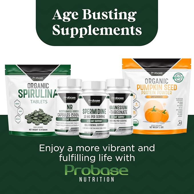 Spermidine (10mg of 99% Spermidine 3HCL - Third Party Tested) 120 Capsules - 100x More Potent Than Wheat Germ Extract, Telomere Health and Aging 120-Day Supply - As efficient as NMN