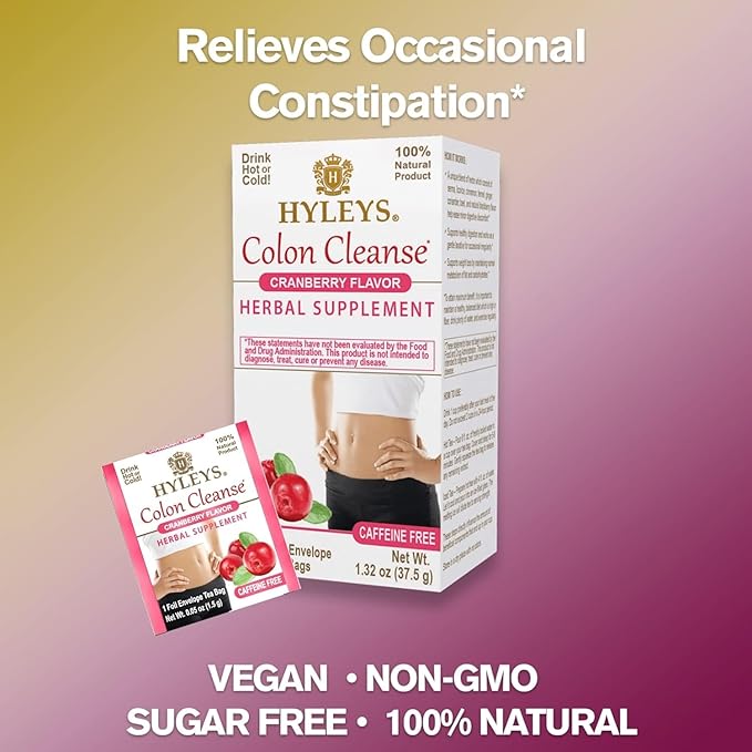 Hyleys Colon Cleanse Tea Cranberry Flavor - 25 Tea Bags (12 Pack - 300 Tea Bags Total)