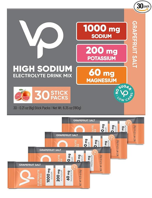 Venture Pal High Sodium Sugar Free Electrolytes Powder Packet - Hydration Packets with Sodium, Potassium & Magneisum | Zero Calories | Vegan | Keto & Paleo Friendly Electrolyte Drink Mix | 30 Stick