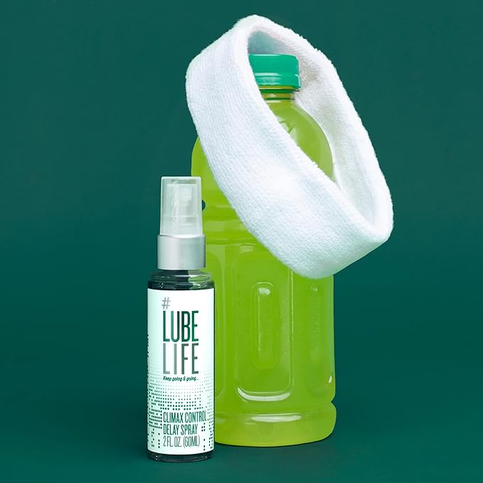 Lube Life Climax Control Delay Spray, Male Genital Desensitizer with Active Ingredient Benzocaine to Keep You Lasting Longer, Stamina-Enhancing, for Men and Couples, 2 Fl Oz