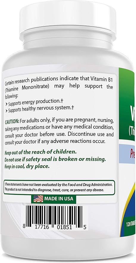Best Naturals Vitamin B1 as Thiamine Mononitrate 100 mg 120 Tablets (120 Count (Pack of 1))