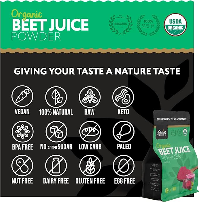 Organic Beet Root Juice Powder, 16 Ounces