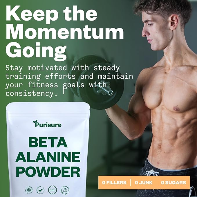 Beta Alanine Powder 1kg, Pure Beta Alanine Pre-Workout Supplement for Sustained Energy, Beta Alanine Pre Workout Powder for Men and Women, Alanine Supplement for Endurance, 1,334 Servings