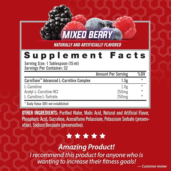 iSatori L-Carnitine LS3 1500, Liquid L-Carnitine with Acetyl L-Carnitine, L-Carnitine L-Tartrate, Stimulant Free Energy, No Calories, Sugar, Gluten, Keto-Friendly, Mixed Berry Flavor (32 Servings)
