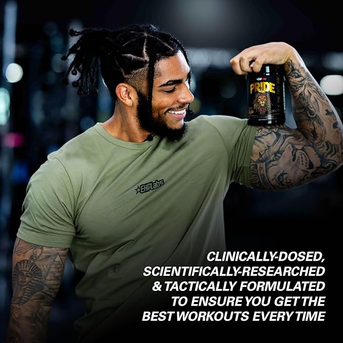 EHP Labs Pride Pre Workout Powder Energy Supplement - Sugar Free Preworkout for Men & Women, Energy Powder Boost Drink with BCAA - 280mg of Caffeine - Jungle Fruits (40 Servings)