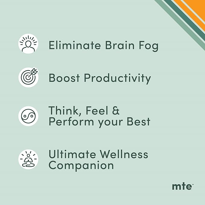 MTE Healthy Energy Drink Powder for Focus & Productivity | No Sucralose | No Caffeine | Nootropic Energy | Adaptogenic