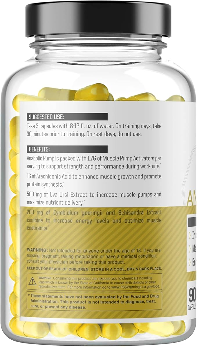Anabolic Pump, Advanced Pump Formula, Increase Muscle Pumps*, Maximize Nutrient Delivery* (90 Capsules)
