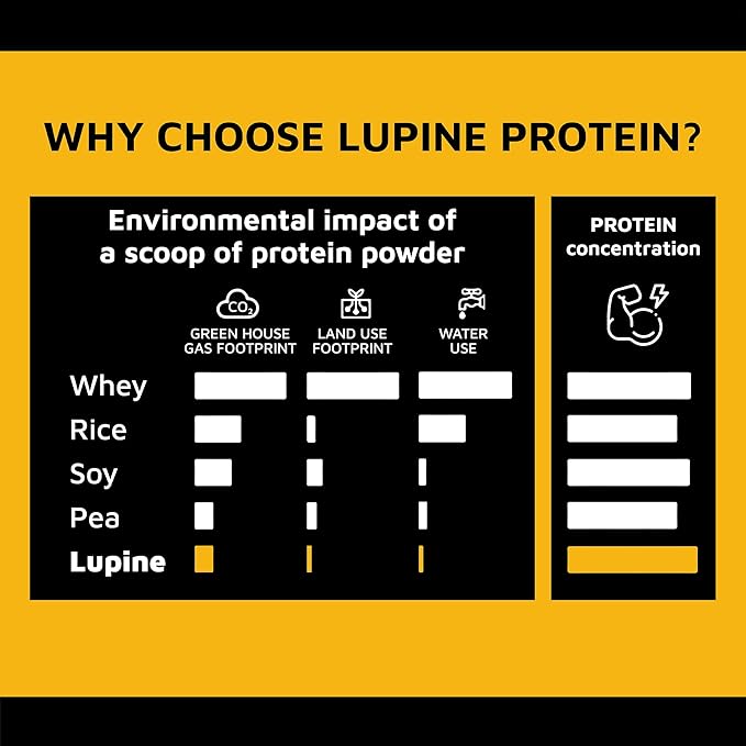 Prote&co Lupine Protein - Lupin-Based Vegan Protein Powder, 24g Plant Based Protein, Non GMO, Soy Free, Gluten Free, Dairy Free, No Sugar Added, Lactose Free, Chocolate Naturally Flavored, 1.63 Lb.