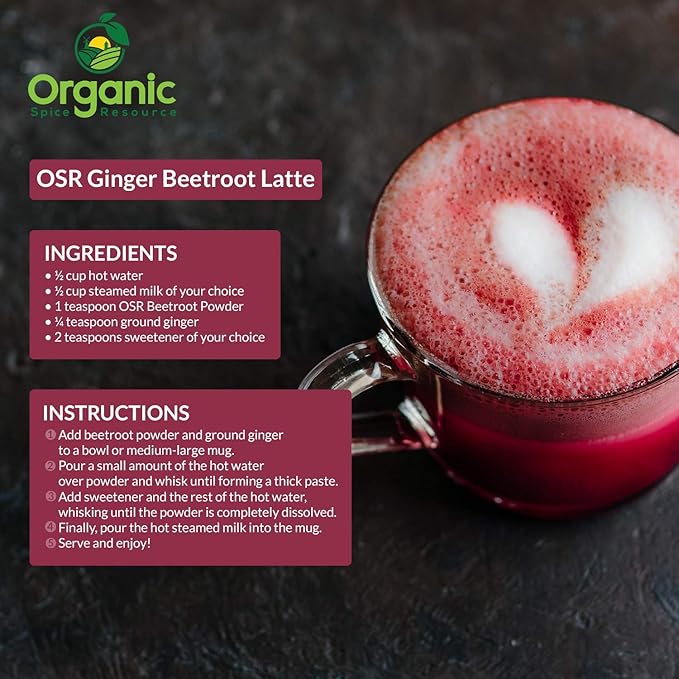 Organic Beet Root Powder | 8 oz or 226g | USDA Organic Approved, Raw and Non GMO | Nitric Oxide Booster, Increases Stamina and Circulation | Vegan | 100% Raw from India, by SHOPOSR(8oz)