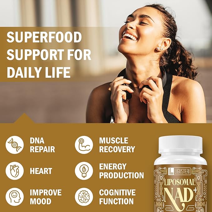 NAD Supplement 1500MG, Liposomal NAD+ Supplement with TMG, 98%+ Absorption, Pure NAD Plus, Non-GMO Aging Defense, Cellular Energy, Heart & Brain Function, Longevity, 180 Softgels