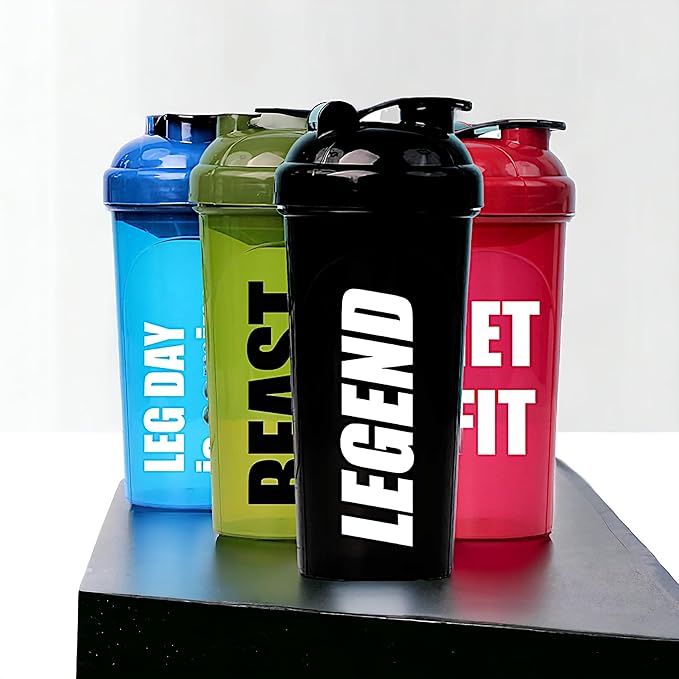 AYU [4 Pack] 24 OZ Shaker Bottle For Protein Mixes, Dishwasher Safe, Shaker Cups For Protein Shakes, Pre-Workout Shaker Cups, Blender Shaker Bottle Pack, Protein Shake Cup