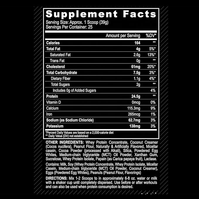 Black Magic Protein Powder - Whey, Egg, and Casein Complex with Enzymes & MCT Powder - Pre Workout and Post Workout - New Look- Famous Chocolate Peanut Butter Puffs - 24g Protein - 2 LB