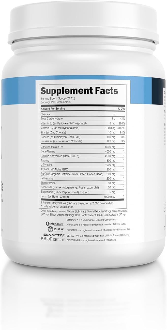 Transparent Labs Bulk Pre Workout Powder - Naturally Sweetened Advanced Pre-Workout Formula for Muscle Building and Strength - 30 Servings, Tropical Punch