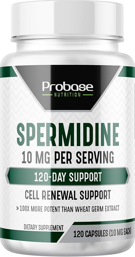 Spermidine (10mg of 99% Spermidine 3HCL - Third Party Tested) 120 Capsules - 100x More Potent Than Wheat Germ Extract, Telomere Health and Aging 120-Day Supply - As efficient as NMN