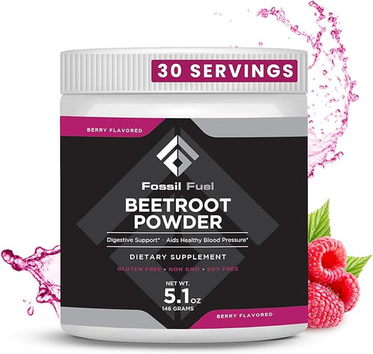 Beetroot Powder 5.1oz 146g, Supports Nitric Oxide, Circulation, Energy, and Heart Health, Superfood Premium Dietary Nitrates, Non-GMO, Vegan-Friendly