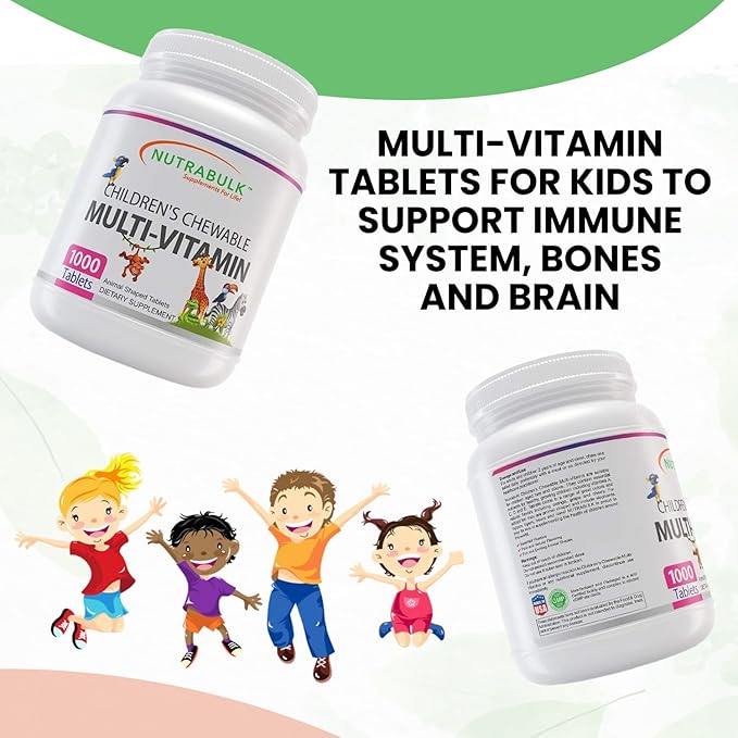 Children's Chewable Multivitamin Tablets for Overall Well Being - Fun Animal Shapes & Cherry Flavor- Multivitamins for Kids' Daily Nutritional Needs - 12000 Count (12 Bottles of 1000)