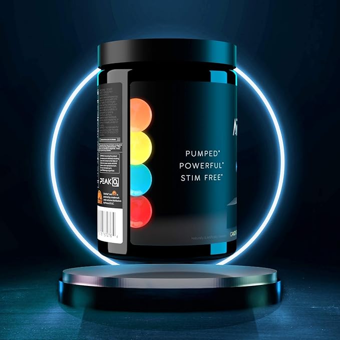 BLACKMARKET AdreNOlyn Stim Free Pre Workout - Caffeine Free Flavored Powdered Drink Mix for Men & Women, Nitric Oxide Booster, Non Stimulant (Candy Dust, 25 Servings)