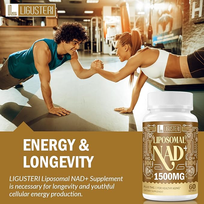 NAD Supplement 1500MG, Liposomal NAD+ Supplement with TMG, 98%+ Absorption, Pure NAD Plus, Non-GMO Aging Defense, Cellular Energy, Heart & Brain Function, Longevity, 240 Softgels