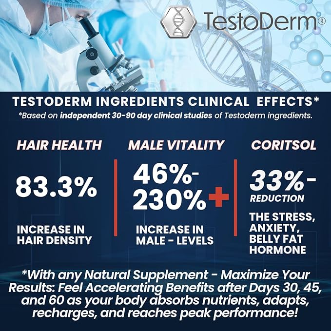 [Men Over 30, Power UP ]- Hair Thinning? Low Manhood Energy? Doctor endorsed, Comprehensive Support for Vitality, Manhood, Hair Support, Focus, All While combating Negative DHT Effects